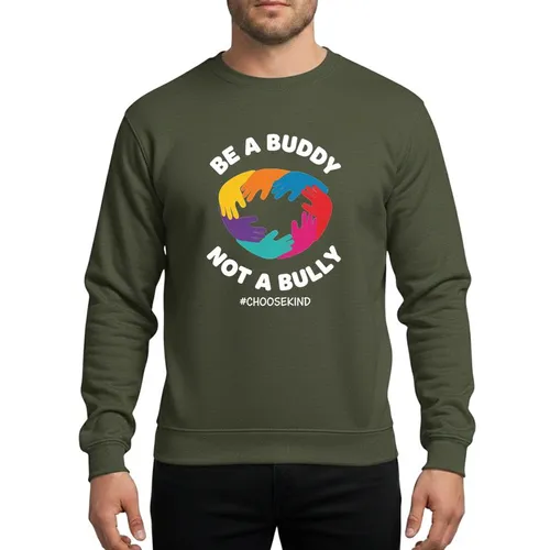 Kids' and Teens' Vibrant Seven Hands Heart Buddy Kindness Unity Graphic Sweatshirt