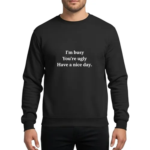 Witty Individuals' White Bold Serif Typographic Humorous Quote Minimalist Graphic Sweatshirt