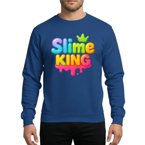 Birthday Party Crew 3D Bubbly Slime King Dripping Lavender Aqua Lime Green Yellow Orange Pink Design Sweatshirt