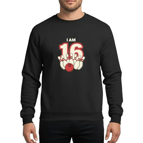 Playful 16th Birthday Bowling Party I Am 16 How I Roll Milestone Graphic Sweatshirt