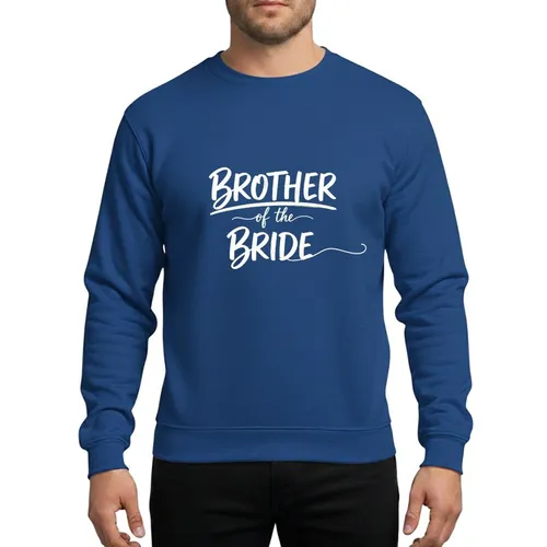 Brother of the Bride Elegant White Textured Calligraphy Hand-Drawn Script with Flourish Sweatshirt