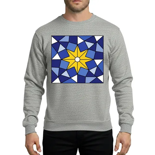 Stained Glass Mosaic Star of Bethlehem | Luminous 'Follow the Star' Christmas Art Sweatshirt