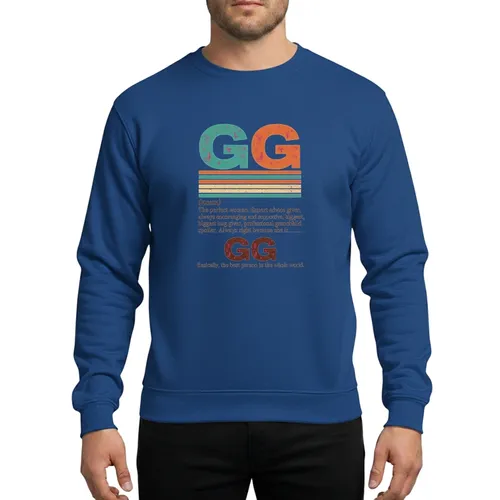 GG Definition Beloved Grandma Vintage Style Distressed Typography for Mother's Day Christmas Sweatshirt