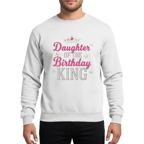 Daughter Of The Birthday King Hot Pink Gem Regal Crown Sparkling Party Sweatshirt