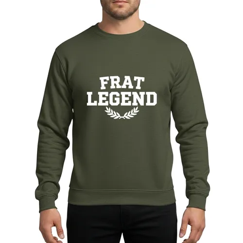 Frat Legend Bold Collegiate University Serif Graphic Laurel Leaves Greek Fraternity Campus Sweatshirt