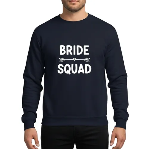 Whimsical Hand-Drawn Bride Squad Celebration Adornment White Heart Arrow Sweatshirt