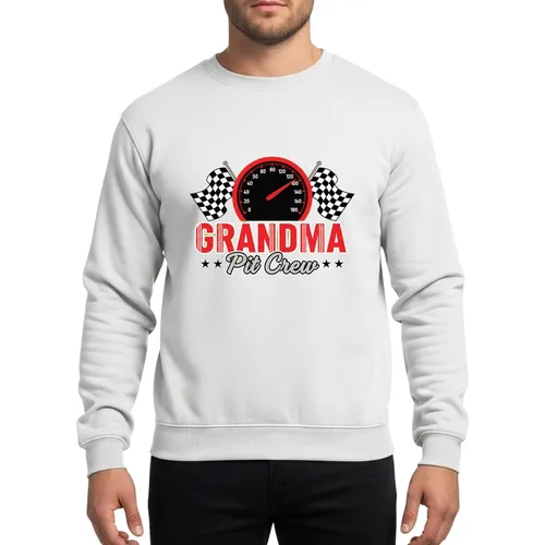 Grandma Racing Pit Crew Speedometer Checkered Flag Family Birthday Celebration Sweatshirt
