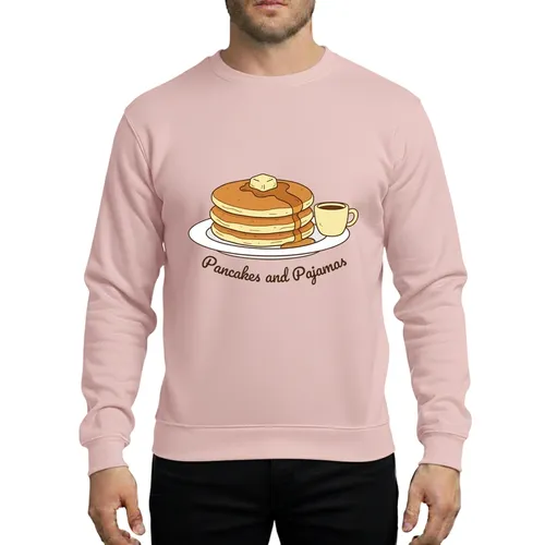 Girls Slumber Party Pancakes & Pajamas Fluffy Stack Cartoon Design Sweatshirt