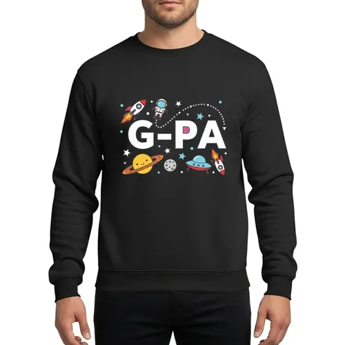G-Pa Outer Space Birthday Party Family Boys Girls Astronaut Rocket Planets Cartoon Graphic Sweatshirt