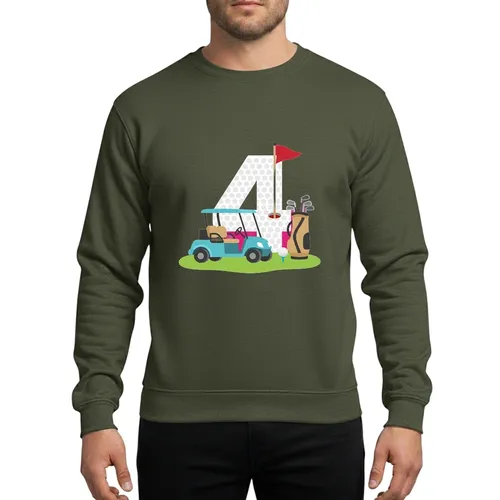 Let's Par Tee I'm 4 Golf Ball Dimple 4th Birthday Cartoon Celebration Design Sweatshirt