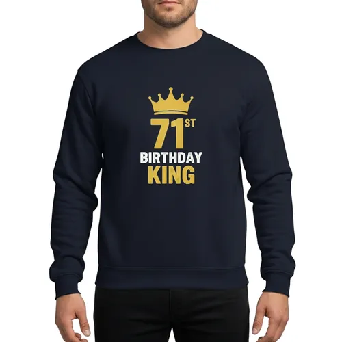 Royal King 71st Birthday Gold Glitter Crown Grunge Party Celebration Gift For Him Sweatshirt