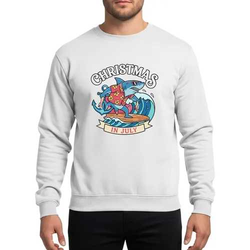 Christmas in July Summer Shark Vacation Xmas Surprise T-Shirt Sweatshirt