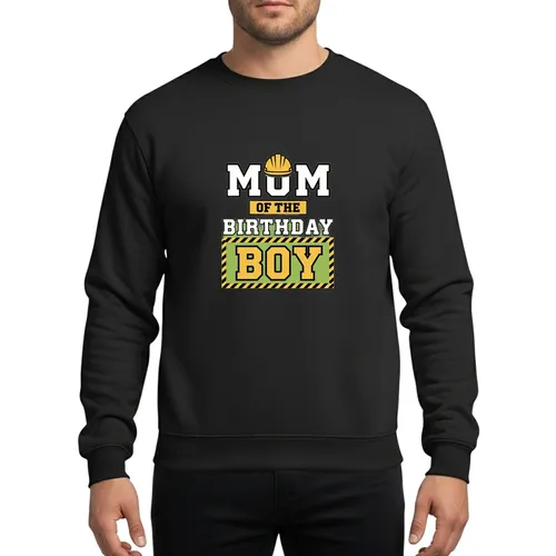 Mom Birthday Boy Industrial Party Collegiate Hard Hat Caution Design Sweatshirt