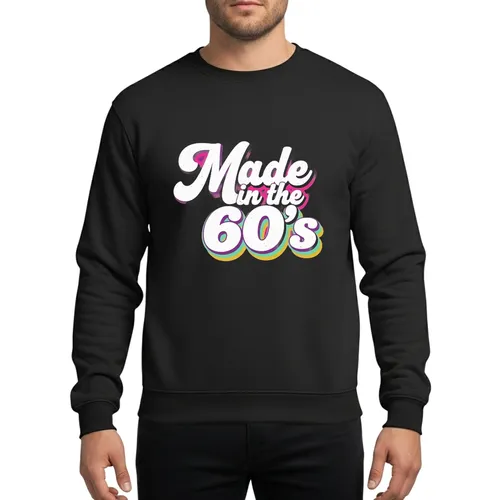 Made In The 60's Retro Vintage 1960s Psychedelic 3D Layered Hot Pink Gold Amethyst Sea Green Gift Sweatshirt
