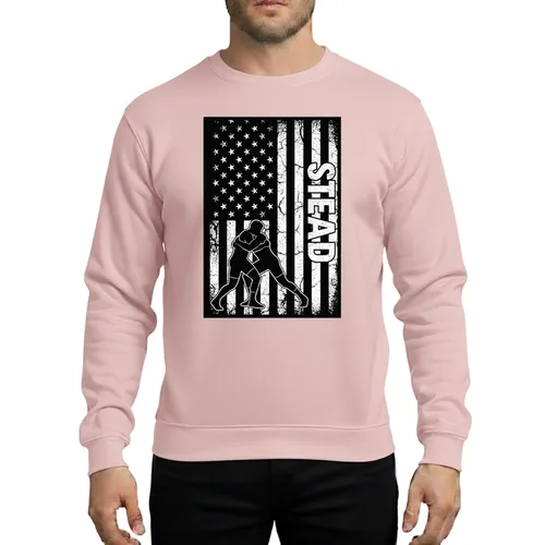 Patriotic Vintage Distressed American Flag Wrestling Step Dad Christmas Gift For Him Sweatshirt