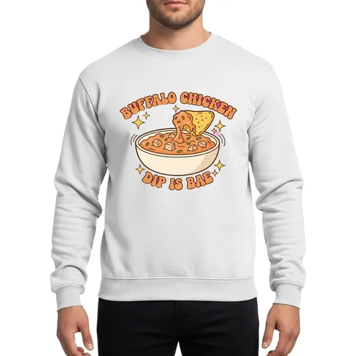 Buffalo Chicken Dip Is Bae Groovy Retro Illustrative Chunky Dip Sparkling Stars Thanksgiving Christmas Sweatshirt