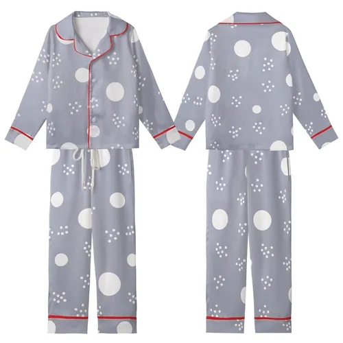 Women's Cozy Welsoft Fleece Jumpsuit: Lavender Scattered Polka Dot, Hooded, Butt Flap Kid Satin Pajamas Set