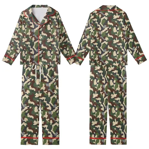 Adult Flannel Pajama Pants: Abstract Organic Camouflage Design with Deep Pockets Kid Satin Pajamas Set