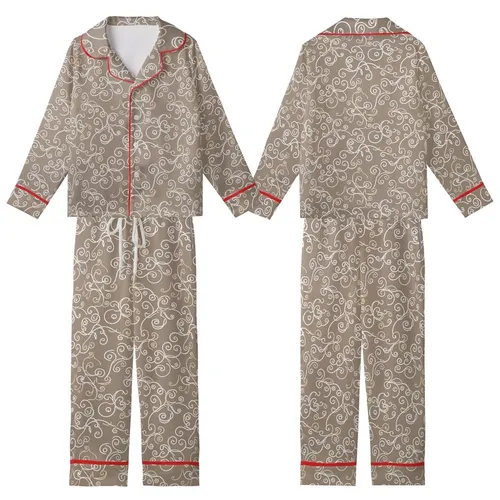 Bridesmaid Getting Ready Satin Pajamas: Personalized Monogram Swirl Floral Shorts Set Kid Satin Pajamas Set