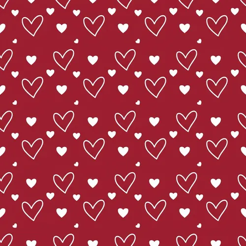 Romantic Elegance: Crimson Red White Scattered Abstract Heart Wearable Design Satin Pajamas Set