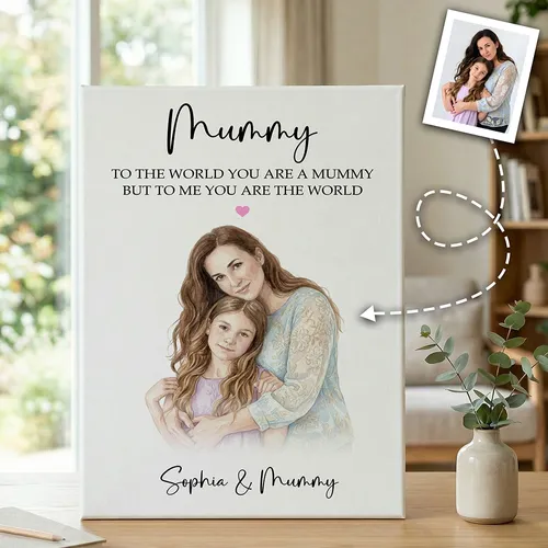 Personalized Mom And Kid Photo Canvas Mother's Day Gift