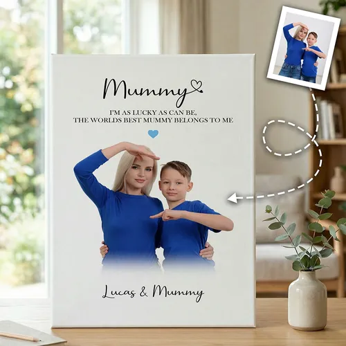 Personalized Mom And Kid Photo Canvas Mother's Day Gift