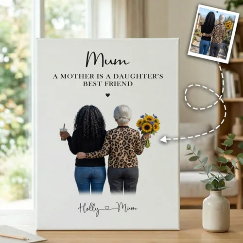 Personalized Daughter's Photo With Mom Canvas Mother's Day Gift