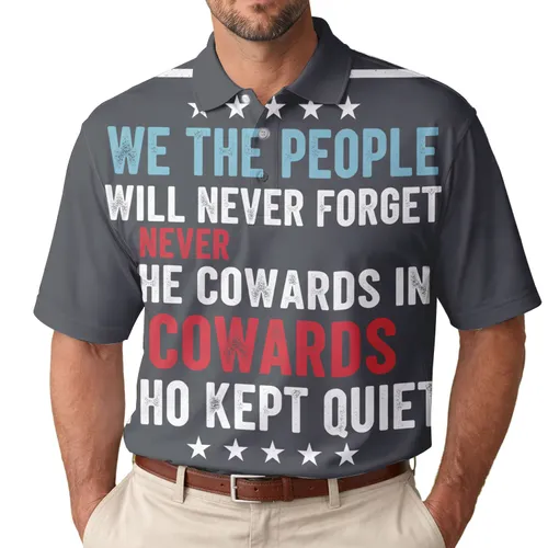 America 250th Patriotic We The People Never Forget, Polo-Inspired Design Men's Polo Shirt (Lightweight)