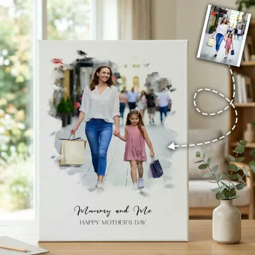 Personalized Daughter's Photo With Mom Canvas Mother's Day Gift