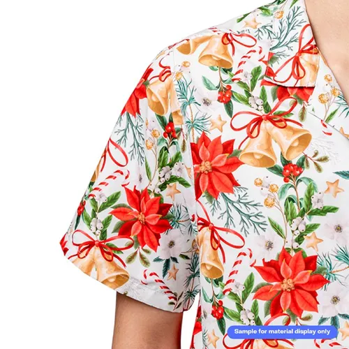 USA 250th Anniversary Hawaiian Star USA Text 1776-2026 Crimson Green Short-sleeve Hawaiian Shirt