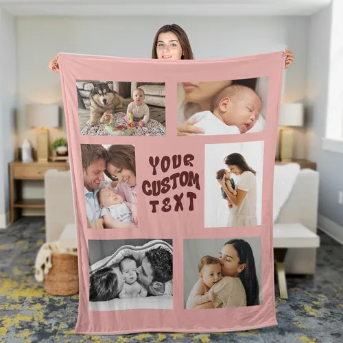 Personalized Mom Photo Fleece Blanket Mother's Day Gift
