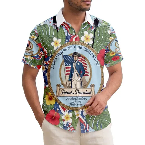 Revolutionary War Soldier Colonial Flag - USA 250th Anniversary Independence Day for Veterans Hawaiian Shirt
