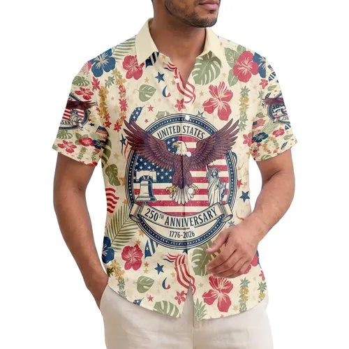 Bald Eagle American Flag 1776-2026 - USA 250th Anniversary Independence Day Gift Hawaiian Shirt