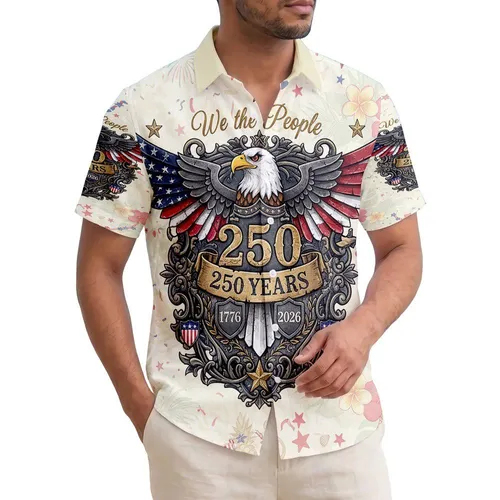 We The People Bald Eagle Flag 1776-2026 - USA 250th Anniversary Independence Day Hawaiian Shirt