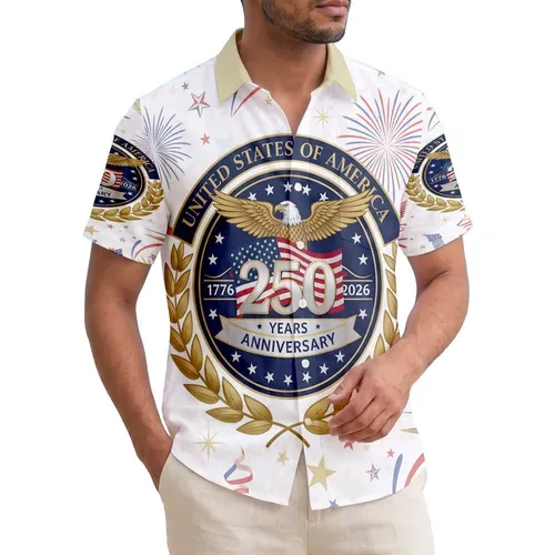 Bald Eagle American Flag 1776-2026 - USA 250th Anniversary Independence Day Gift for Dad Hawaiian Shirt