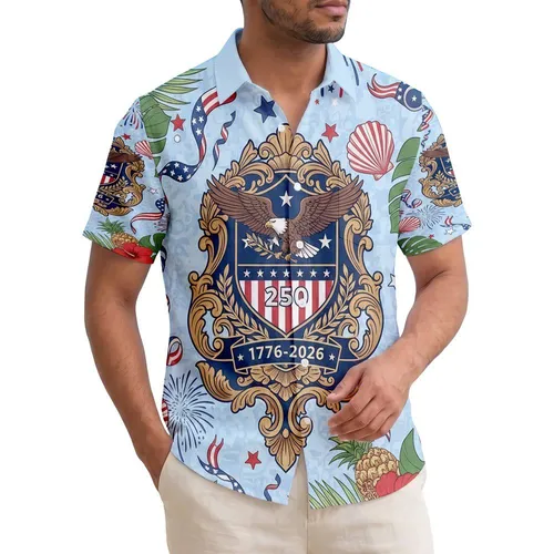 Bald Eagle American Flag 1776-2026 - USA 250th Anniversary Independence Day Gift for Dad Hawaiian Shirt