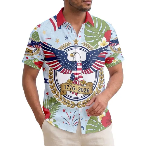 Bald Eagle Flag 1776-2026 USA 250th Anniversary - Independence Day Patriotic Gift Hawaiian Shirt