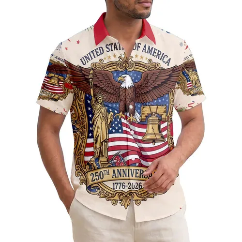 Bald Eagle American Flag 1776-2026 - USA 250th Anniversary Independence Day Patriotic Gift Hawaiian Shirt
