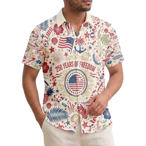 Distressed American Flag 1776-2026 - USA 250 Years of Freedom Patriotic Anniversary Hawaiian Shirt