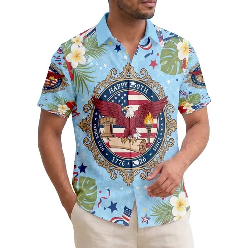 Bald Eagle Liberty Bell Flag 1776-2026 - USA 250th Anniversary Independence Day Gift Hawaiian Shirt