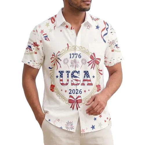 USA 250th Anniversary Seal 1776-2026 - Patriotic Hawaiian Tropical Independence Day Hawaiian Shirt