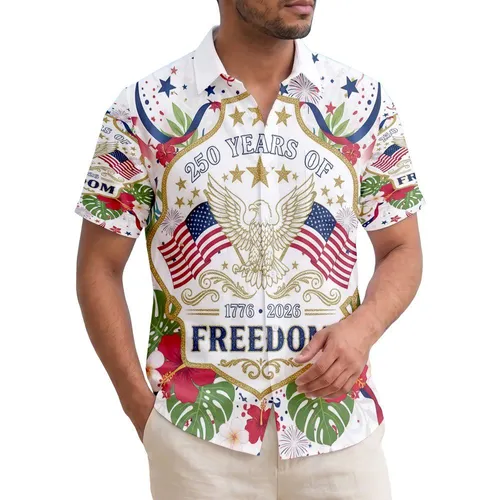 Bald Eagle American Flag 1776-2026 - USA 250th Anniversary Independence Day Gift for Dad Hawaiian Shirt