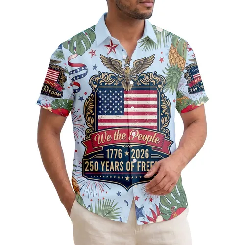 Bald Eagle American Flag 1776-2026 We The People - USA 250th Anniversary Independence Day Gift Hawaiian Shirt