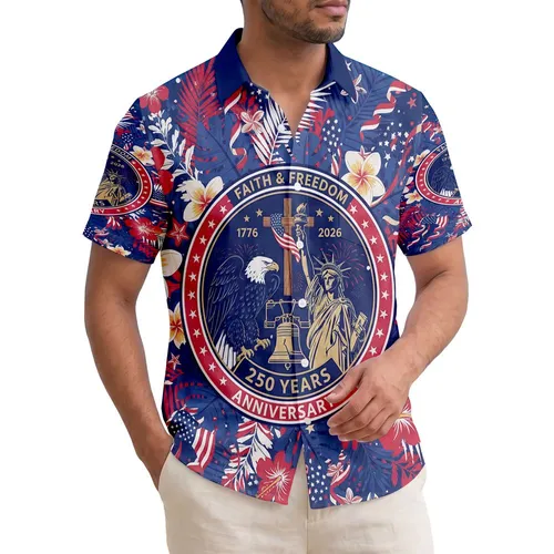 Bald Eagle Liberty Bell 1776-2026 - USA 250th Anniversary Independence Day Hawaiian Shirt