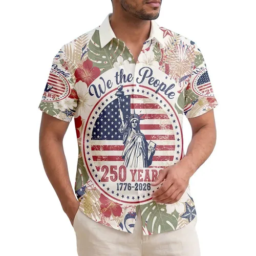 Statue of Liberty We The People 1776-2026 - USA 250th Anniversary Independence Day Tropical Hawaiian Shirt