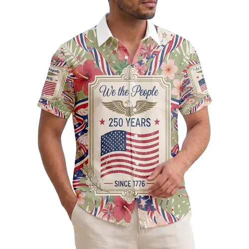 Bald Eagle American Flag 1776 Commemorative - USA 250th Anniversary Patriotic Gift Hawaiian Shirt