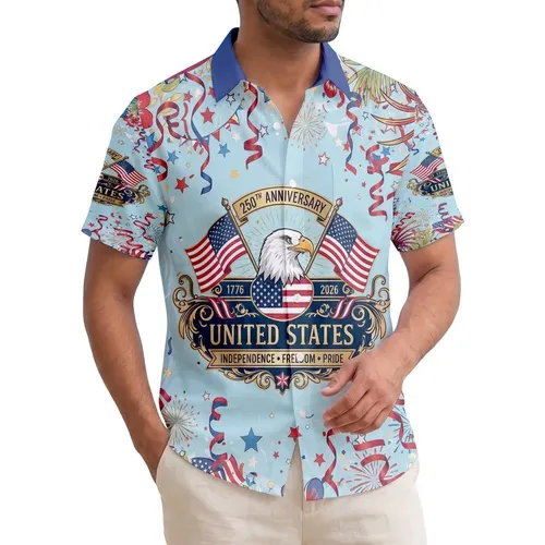 Bald Eagle American Flag 1776-2026 - USA 250th Anniversary Independence Day Gift Hawaiian Shirt