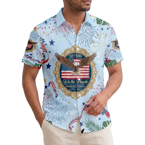 Bald Eagle American Flag We The People 1776-2026 - USA 250th Anniversary Independence Day Hawaiian Shirt
