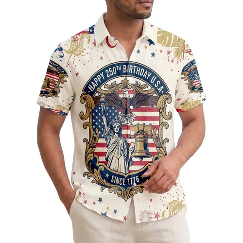 Bald Eagle Liberty Bell Flag 1776-2026 - USA 250th Anniversary Hawaiian Aloha Hawaiian Shirt