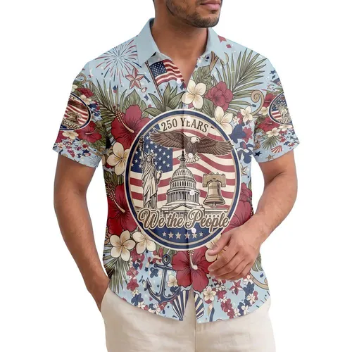 Bald Eagle Liberty Bell American Flag 1776-2026 - USA 250th Anniversary Patriotic Gift Hawaiian Shirt